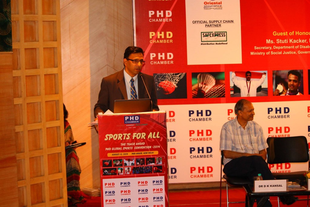 Mr. Sujit Panigrahi, CEO, Fitness365 at PHD Chamber of Commerce Conference on "Sports for All"
